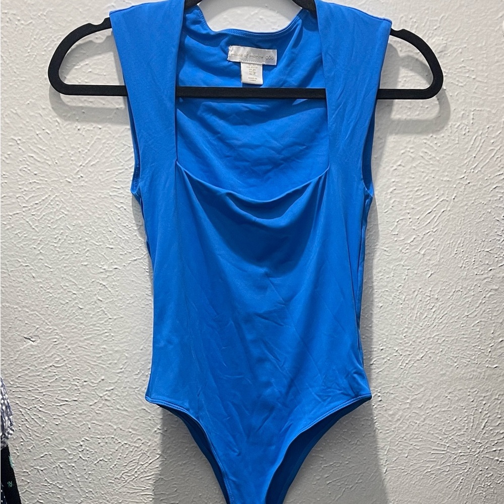House of Harlow 1960 Vibrant Blue Bodysuit Snap Button Summer Ready XS